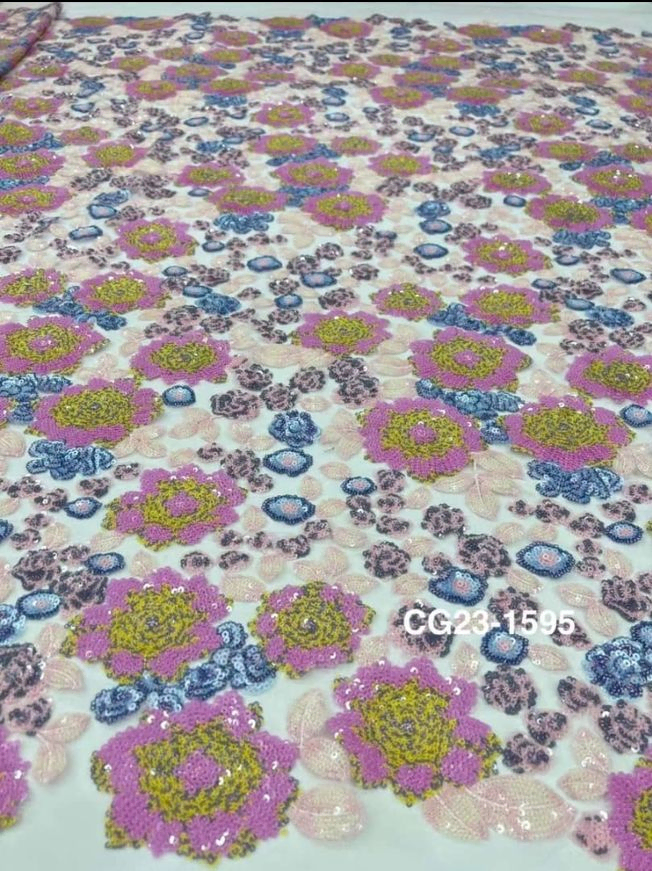 Luxury Heavy Sequins Fabric Material 202402