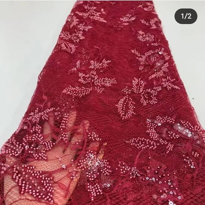 Luxury Handbeaded Fabric Material HA 448