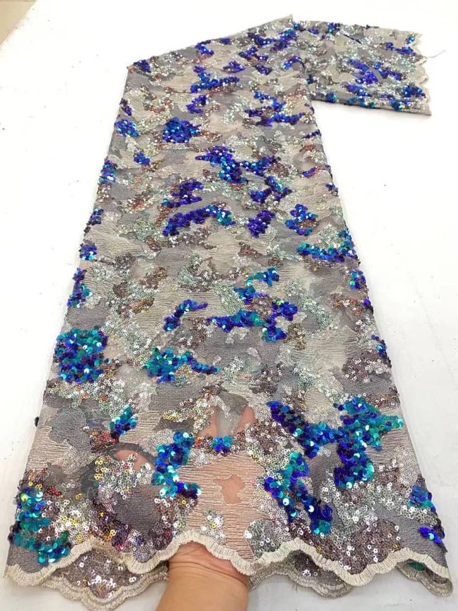 High Quality Sequins Tulle Fabric Material 005