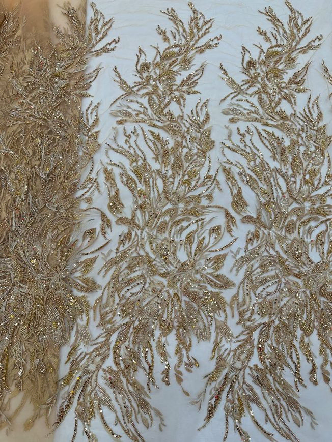 High Quality Handbeaded Fabric Material 202357