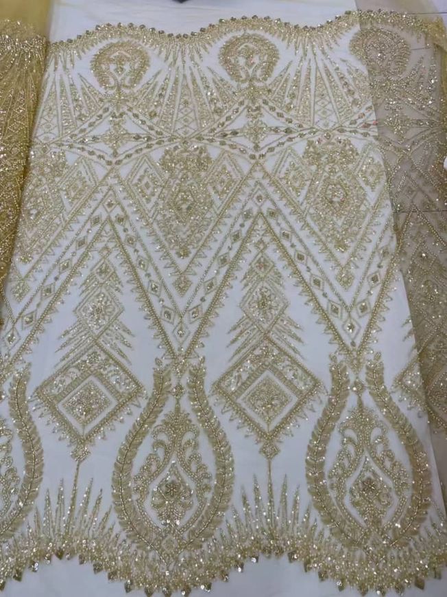Luxury Handbeaded Fabric Material 484