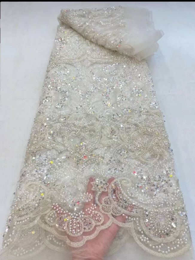 Luxury Handbeaded Fabric Material HA 436