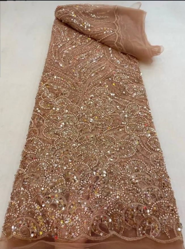 High Quality Handbeaded Fabric Material HA418