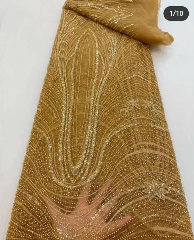 High Quality Handbeaded Fabric Material HA394