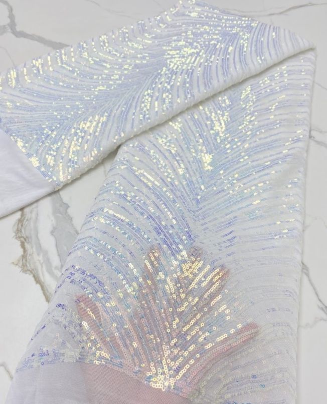 High Quality Sequins Tulle Stretchy Fabric Material TU 36