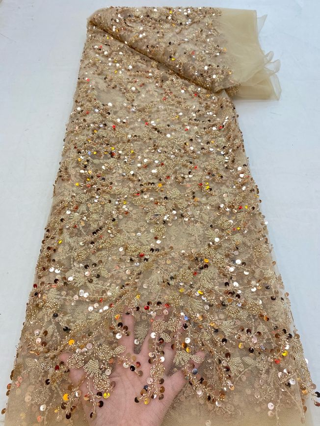 High Quality Handbeaded Fabric Material EM378