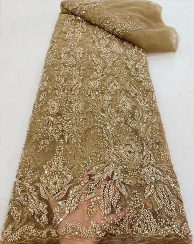 High Quality Handbeaded Fabric Material HA 396