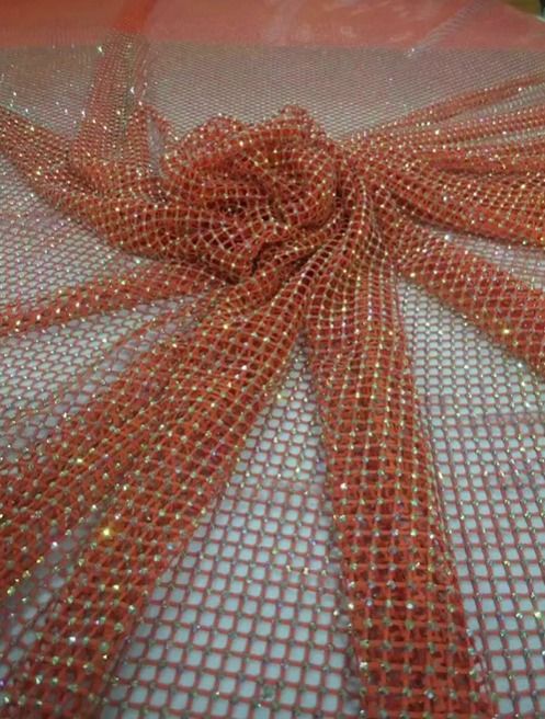 High Qualify Rhinestones Beaded Fabric Material HA395