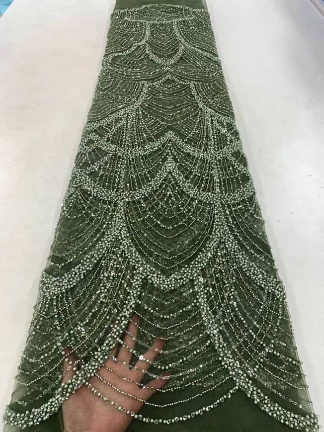 High Quality Handbeaded Fabric Material 202351