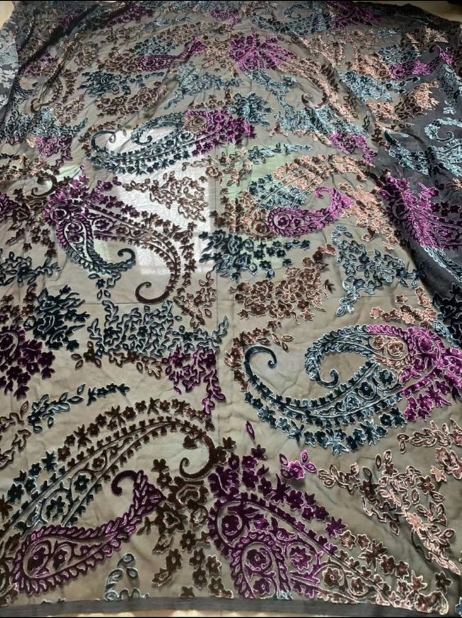 High Quality Embroidered Velvet Fabric 031
