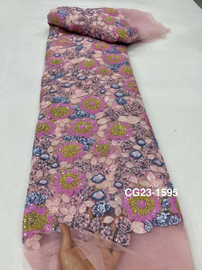 Luxury Heavy Sequins Fabric Material 202402