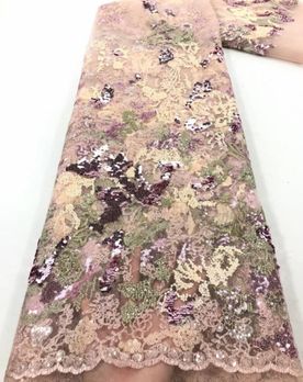 High Quality Embroidered Sequins Fabric Material 224