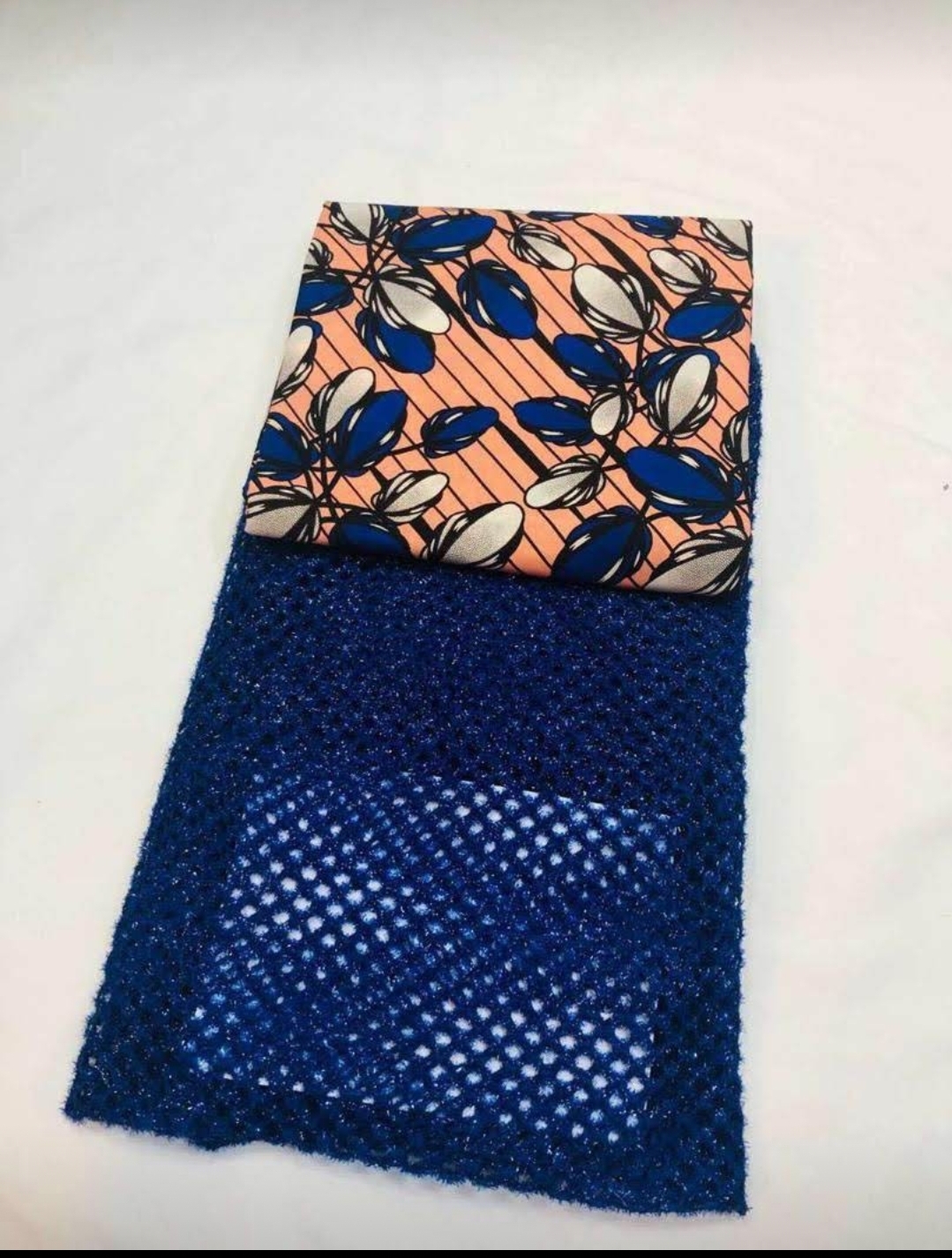 High-Quality Ankara + Lace Fabric Material 558