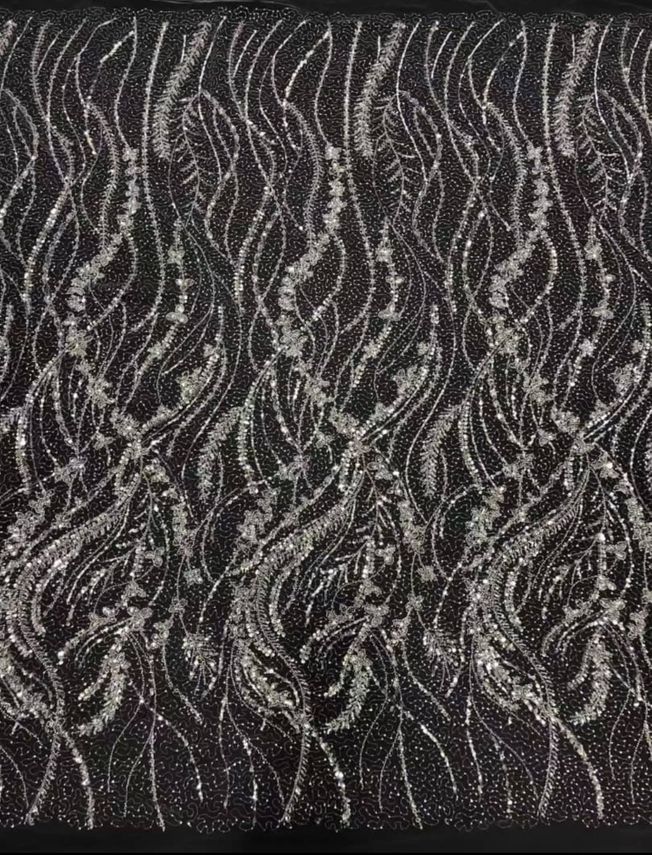 High Quality Handbeaded Fabric Material EM362