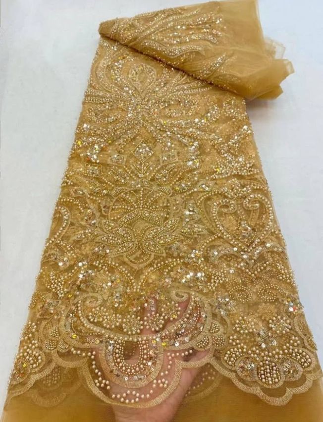 Luxury Handbeaded Fabric Material HA 436