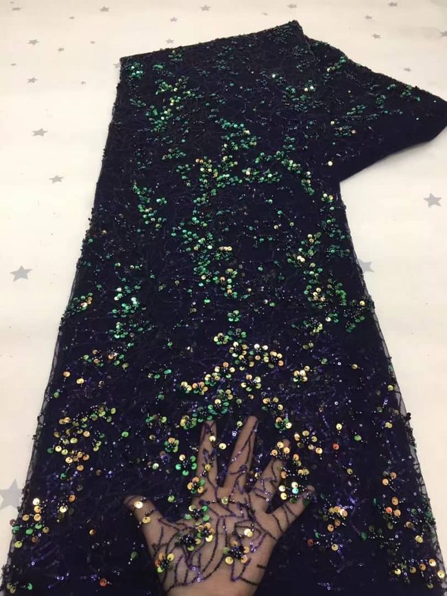 High Quality Handbeaded Fabric Material EM380