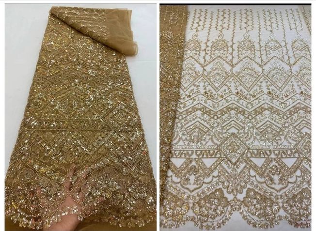 High Quality Handbeaded Fabric Material HA 421