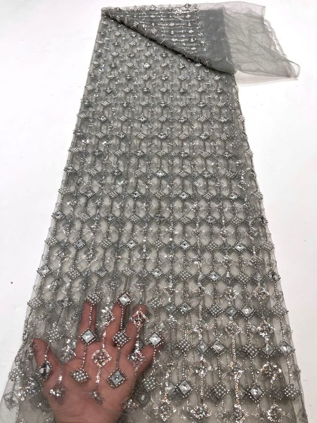 High Quality Handbeaded Fabric Material 202325