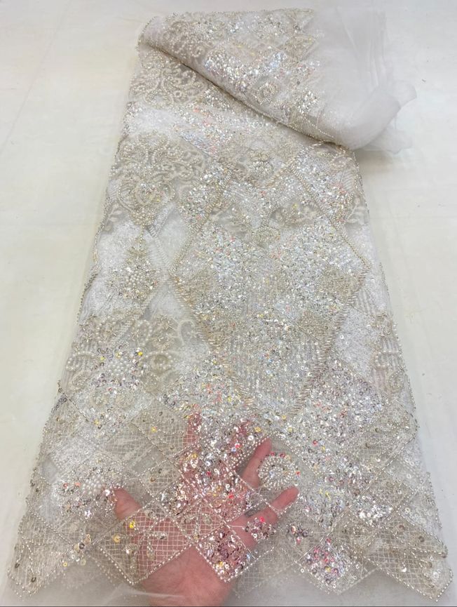 High Quality Handbeaded Fabric Material 506