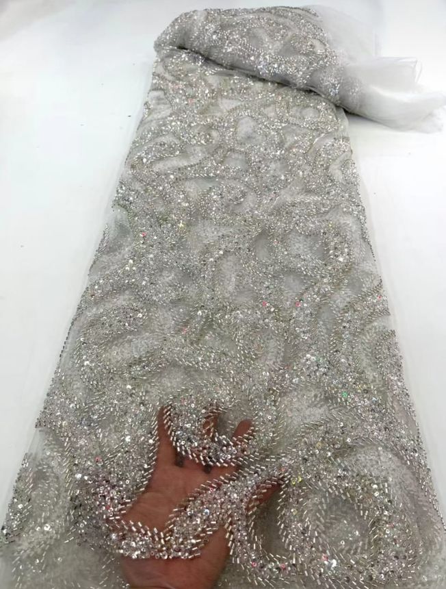 High Quality Handbeaded Fabric Material HA571