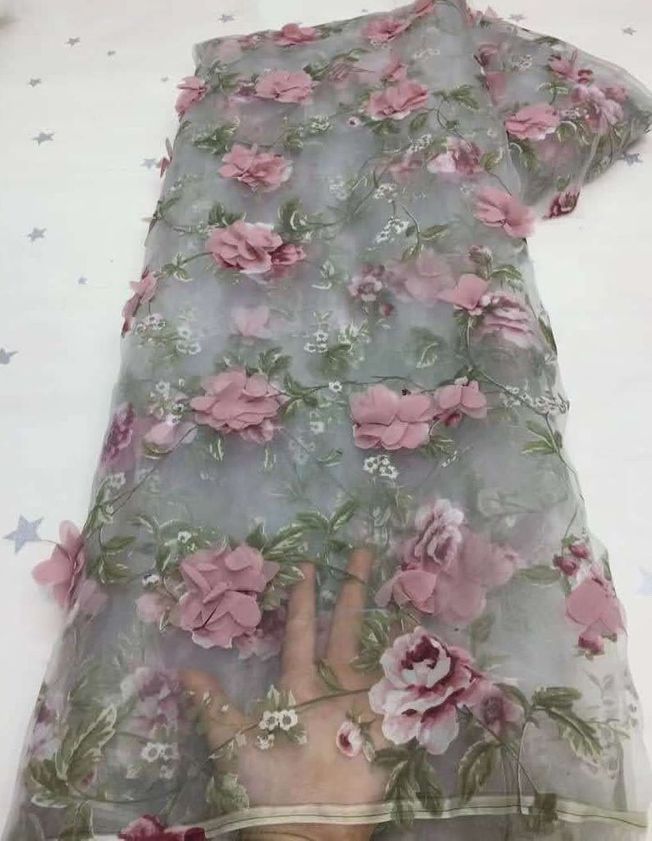 High Quality 3D French Tulle Fabric Material 211