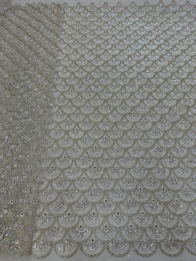 High Quality Handbeaded Fabric Material, 202348