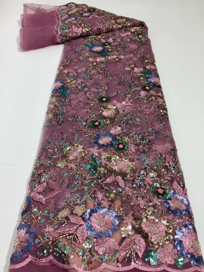 Luxury Handbeaded Fabric Material HA 458