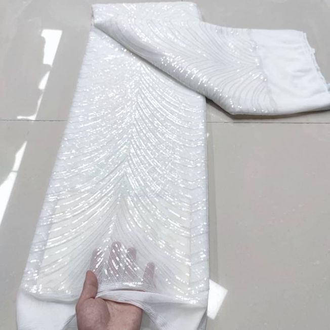 High Quality Sequins Tullr Fabric Material EM379