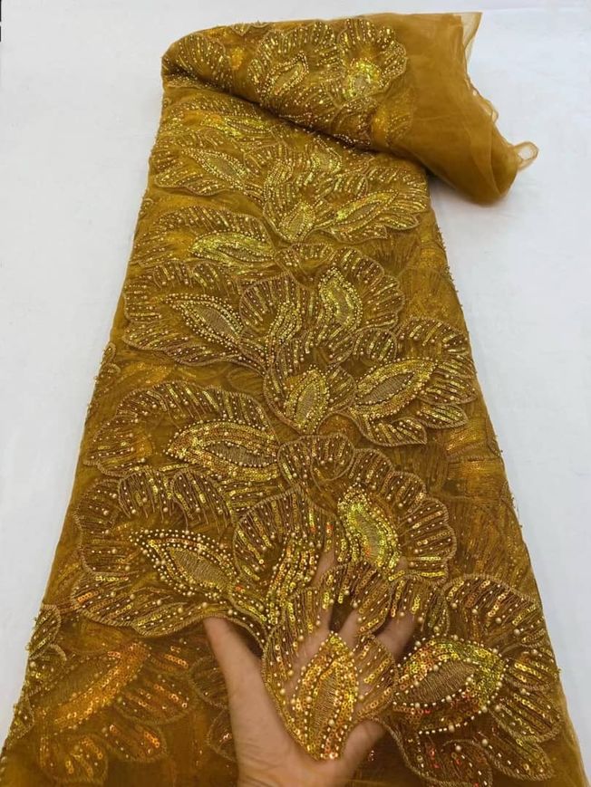 High Quality Handbeaded Fabric Material EM671