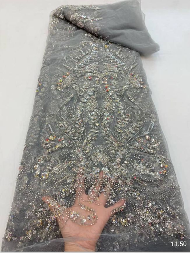 High Quality Handbeaded Fabric Material EM363