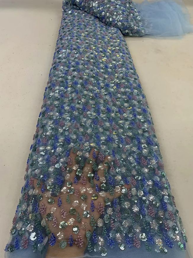 High Quality Handbeaded Fabric Material 202355