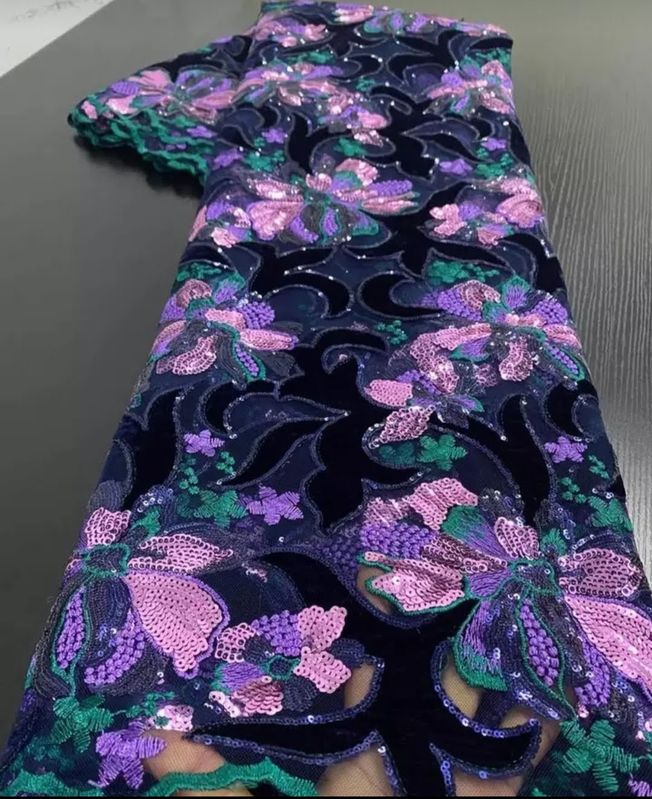 High Quality Velvet Sequins Fabric Material 204