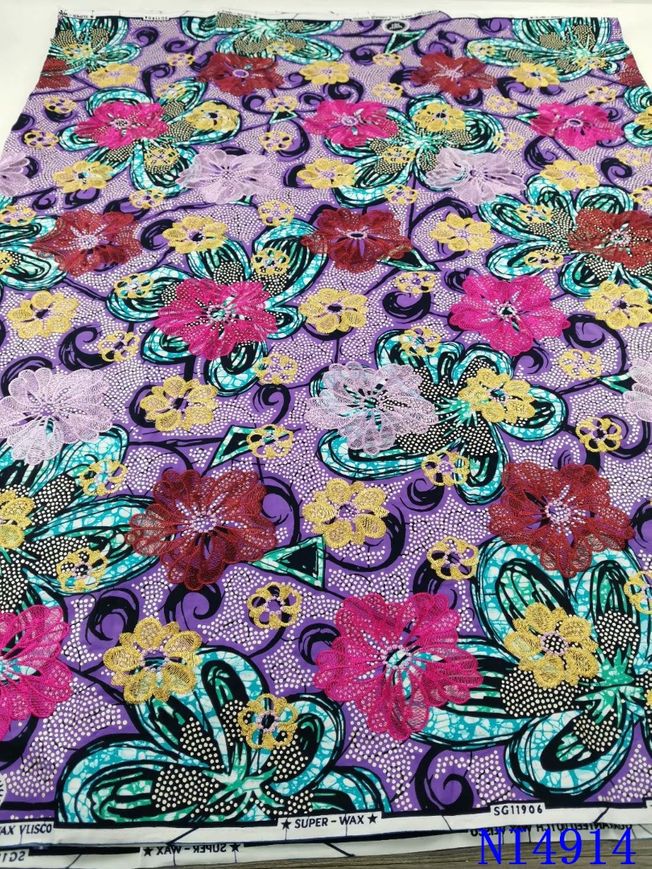 High Quality Embroidered Ankara Fabric Material