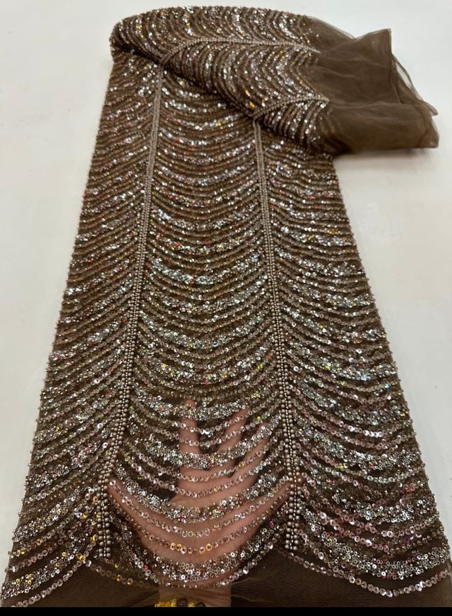 High Quality Handbeaded Fabric Material 202326