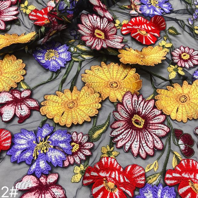 Luxury Embriodred Flowered Fabric Material 424