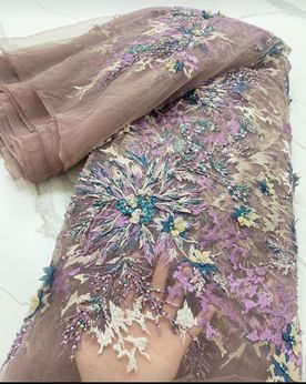 Luxury Handbeaded Fabric Material EM309