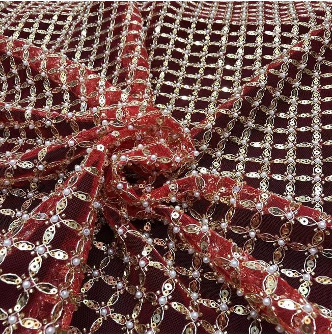 High Quality Handbeaded Fabric Material HA 407