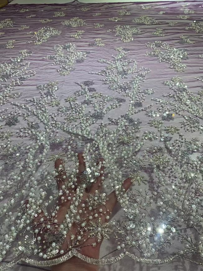 Luxury Handbeaded Fabric Material HA 444