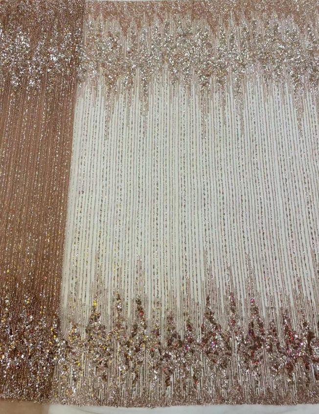 Luxury handbeaded fabric material 202335