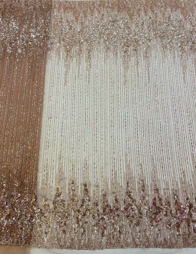 Luxury handbeaded fabric material 202335