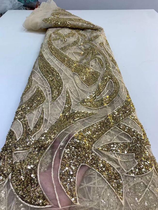 High Quality Handbeaded Fabric Material 504