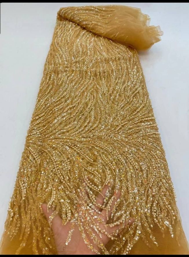 Luxury Handbeaded Fabric Material EM317