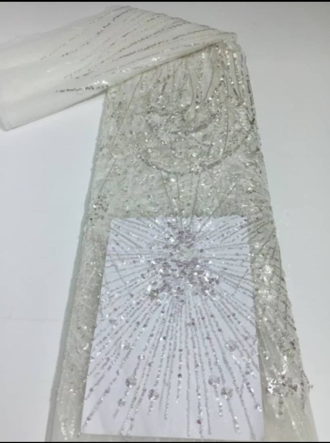 High Quality Sequins Beaded Fabric Material EM351