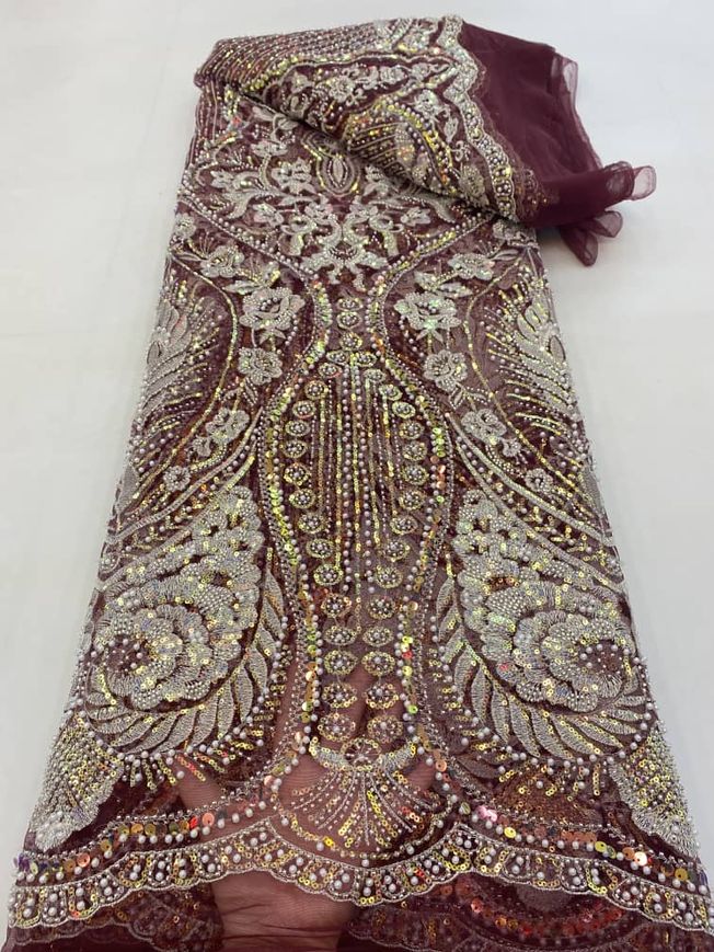 Luxury Handbeaded Fabric Material HA 445