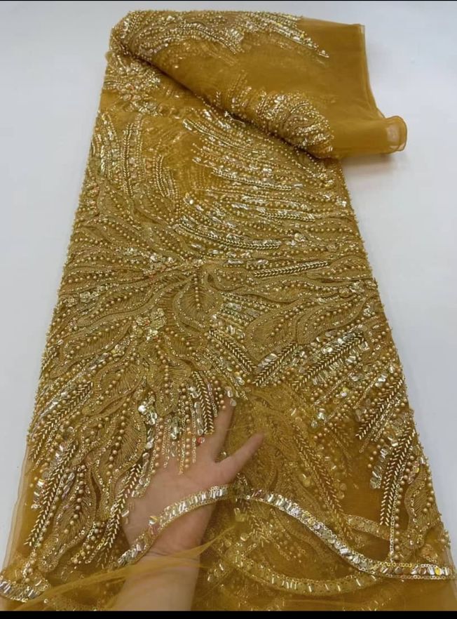 High Quality Handbeaded Fabric Material 524