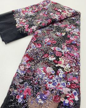 High Quality Luxury Embroidered Fabric Material EM04