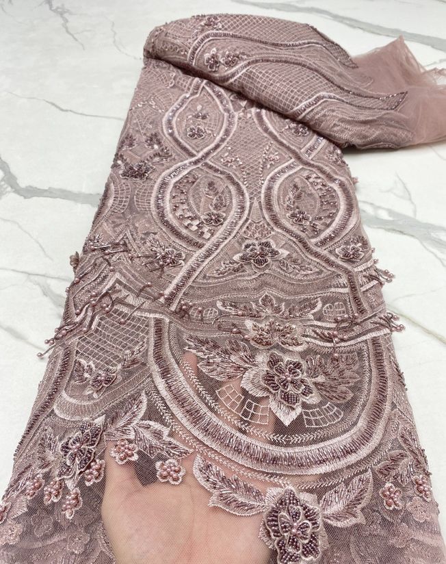 Luxury Handbeaded Fabric Material HA 442