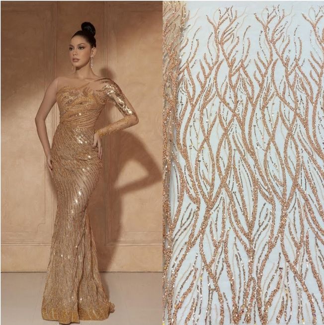 High Quality Handbeaded Fabric Material HA397