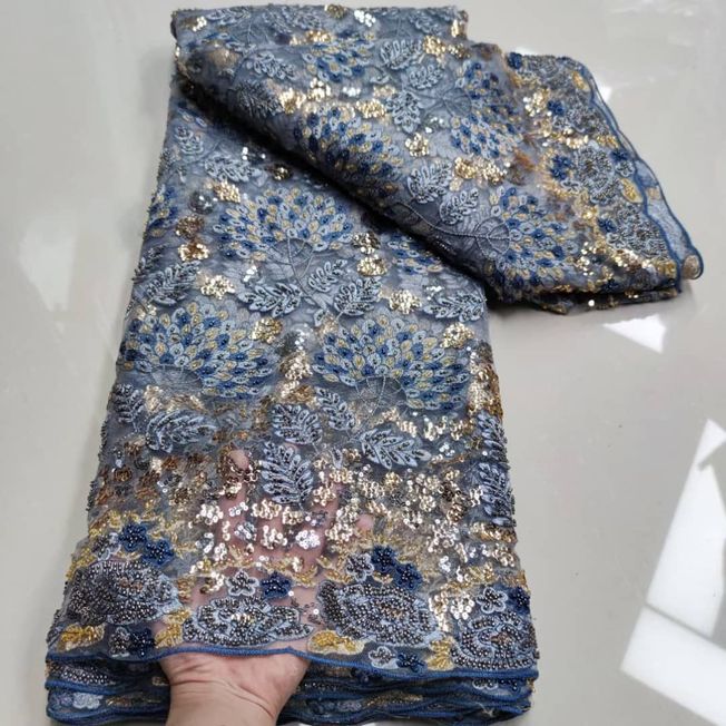 Luxury Handbeaded Fabric Material HA 412