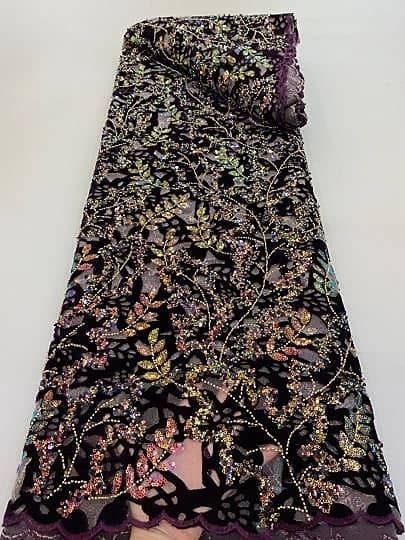 Luxury Handbeaded Velvet Material 492